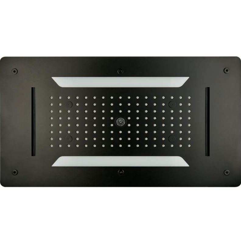 Douche de tête 3 voies 48x59 cm,avec pré-cadre de montage/plafond Noir Mat 